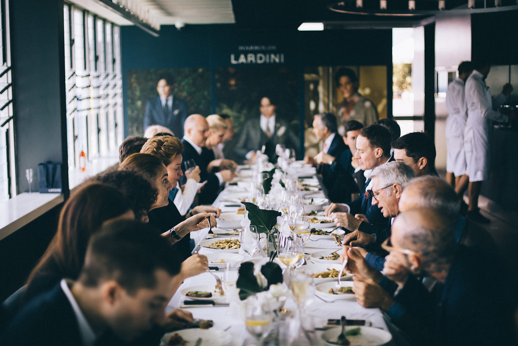 Group at Harrolds x Lardini Event at Icebergs dining & bar in Bondi Beach